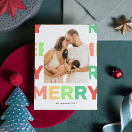 明るいはっきりしたメリーカスタムクリスマス シーズンカード