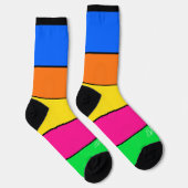 明るいはっきりしたモノグラカラフルムストライプのイニシャル ソックス (右)
