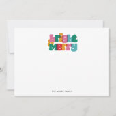 明るいはっきりしたモノグラムメリーノートカード ノートカード (正面)