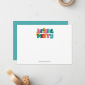 明るいはっきりしたモノグラムメリーノートカード ノートカード (正面/裏面インサイチュ)