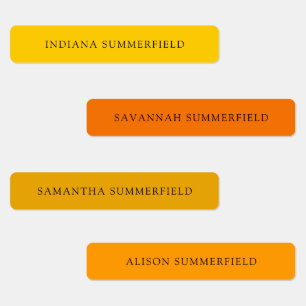 明るいはっきりした学校カラフルの子供の名前の防水 ラベル