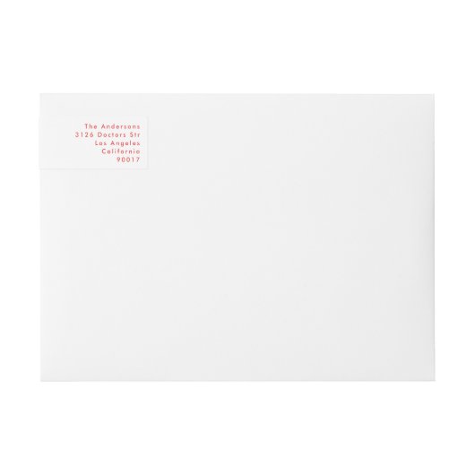 明るいはっきりした幸せなクリスマス・ホリデー差出人住所 ラップアラウンドラベル (正面)