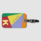明るいはっきりした幾何モダン画 ラゲッジタグ (正面横)