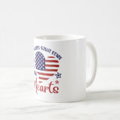 明るいはっきりした星の勇敢なハートマグを米国でストリップ コーヒーマグカップ (正面右)