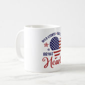 明るいはっきりした星の勇敢なハートマグを米国でストリップ コーヒーマグカップ (正面左)