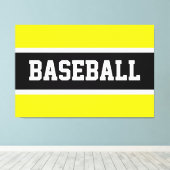 明るいはっきりした白黒野球ストライプ選手 キャンバスプリント (インサイチュ (ウッドフロア))