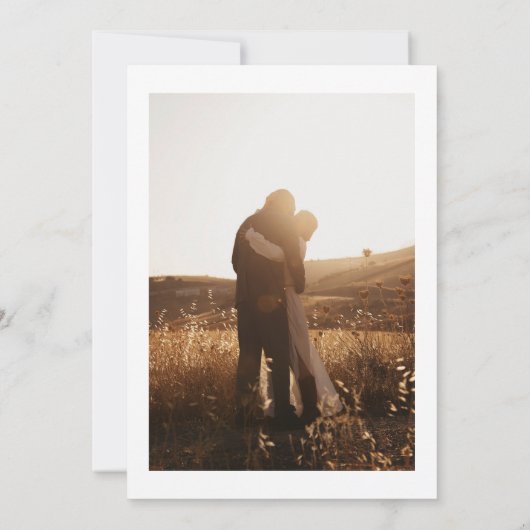 明るいはっきりした秋のフローラ水の色の結婚写真 招待状 (裏面)