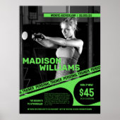 明るいはっきりした緑のパーソナルトレーナー写真 ポスター (正面)