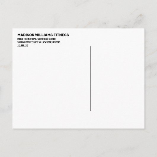 明るいはっきりした緑のパーソナルトレーナー写真 ポストカード (裏面)