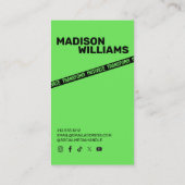 明るいはっきりした緑のパーソナルトレーナー写真 名刺 (裏面)