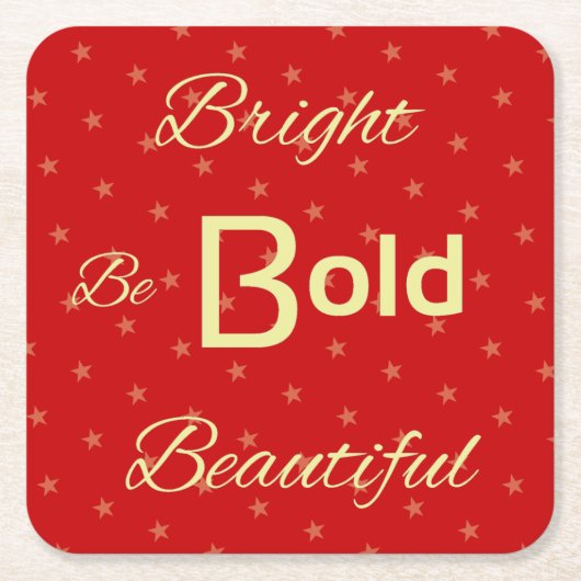 明るいはっきりした美しインスパイアい赤金ゴールド スクエアペーパーコースター (正面)