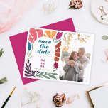 明るいはっきりした色のフローラ写真を保存 案内ポストカード<br><div class="desc">明るいはっきりした色の抽象芸術フローラ日付の写真の発表葉書を保存</div>