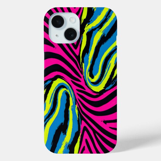 明るいはっきりした色の抽象芸術ストライプゼブラの色 Case-Mate iPhoneケース (裏面)