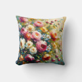 明るいはっきりした花模様 クッション (正面)