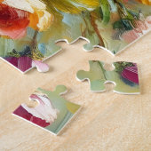 明るいはっきりした花模様 ジグソーパズル (側面)