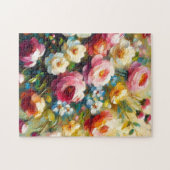 明るいはっきりした花模様 ジグソーパズル (横)