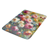 明るいはっきりした花模様 バスマット (アングル)