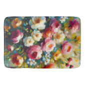 明るいはっきりした花模様 バスマット (正面)
