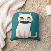 明るいはっきりした表情の猫 クッション (ブランケット)