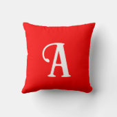 明るいはっきりした赤のモノグラム クッション (裏面)
