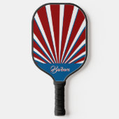 明るいはっきりした赤白青名前をカスタムする ピックルボールラケット (正面)