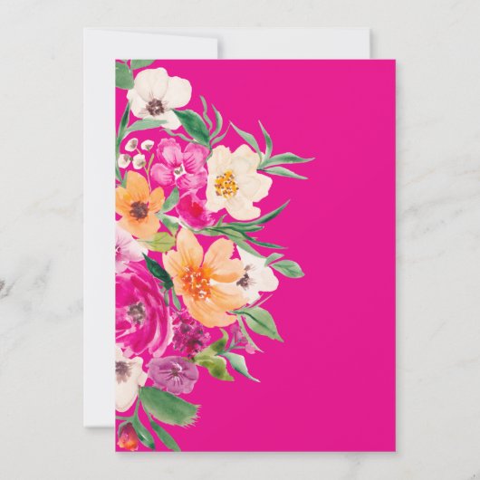 明るいはっきりした野生の花スクリプトSweet 16 招待状 (裏面)