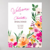 明るいはっきりした野花ウェルカムブライダルシャワー ポスター (正面)