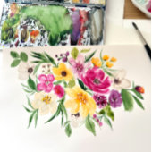 明るいはっきりした野花ウェルカムブライダルシャワー ポスター