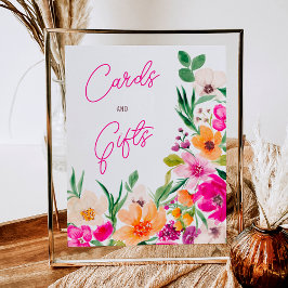 明るいはっきりした野花ウェルカムブライダルシャワー ポスター