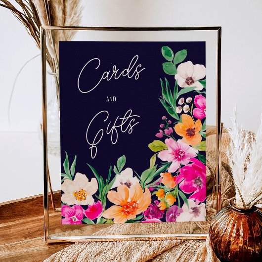 明るいはっきりした野花ウェルカムブライダルシャワー ポスター