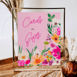 明るいはっきりした野花ウェルカムブライダルシャワー ポスター