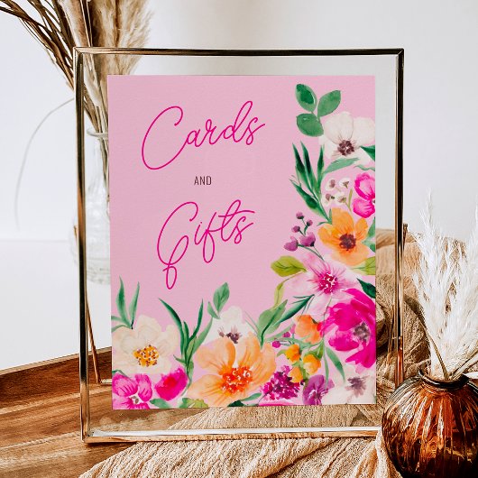 明るいはっきりした野花ウェルカムブライダルシャワー ポスター