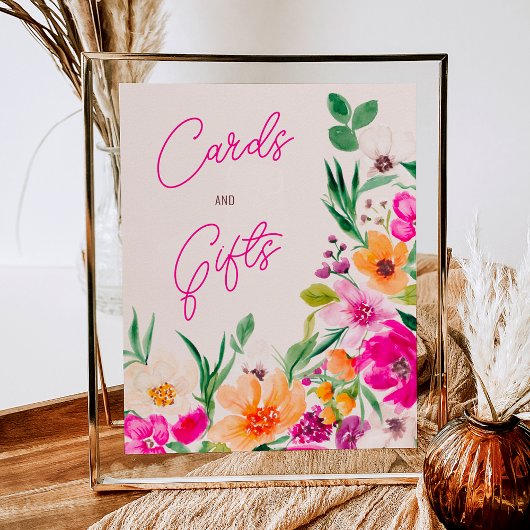 明るいはっきりした野花ウェルカムブライダルシャワー ポスター