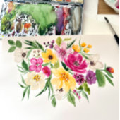 明るいはっきりした野花ウェルカムブライダルシャワー ポスター