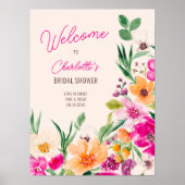 明るいはっきりした野花ウェルカムブライダルシャワー ポスター (正面)