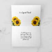 明るいひまわりの回復おめでとうカード カード (内部)