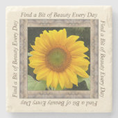 明るいひまわりの大理石フォトコースター ストーンコースター (正面)