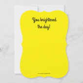 明るいひまわりの感謝を伝えるフラットなグリーティングカード サンキューカード (裏面)