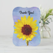 明るいひまわりの感謝を伝えるフラットなグリーティングカード サンキューカード (スタンド正面)