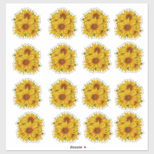 明るいひまわりの花束 シール (シート)