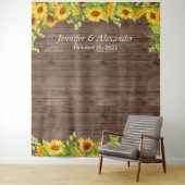 明るいひまわりウェディング フォトブース 背景 タペストリー (インサイチュ)