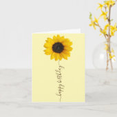 明るいひまわりオンイエロー誕生日グリーティングカード カード (黄色い花)