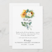 明るいひまわり忌引葬式 サンキューカード (正面/裏面)