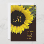 明るいひまわり結婚の金属 招待状 (裏面)