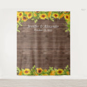 明るいひまわり ウェディング フォトブース 背景 タペストリー (正面)