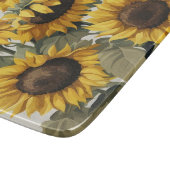 明るいひまわり*ガラス板 カッティングボード (角)