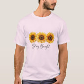 明るいひまわりTシャツ - 可愛いフラワーデザイン Tシャツ (正面)