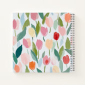 明るいよくはしゃぐチューリップの四角いノート ノートブック (裏面)