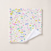 明るいよくはしゃぐフラグメントテラゾパターン バスタオルセット (ウォッシュタオル)