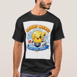 明るいアイデア: かわいい遊び心のあるステッカー風の電球 Tシャツ